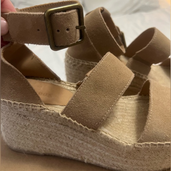 Soludos Palma Suede Espadrille Platform Wedge Sandal in Tan - Picture 6 of 11